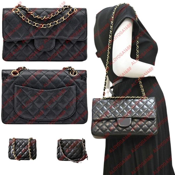 

Designer Bags for Women Luxury Chain Shoulder Bags Genuine Leather Black Women Classic Flip Bag Cowhide Medium 25CM Sheepskin Ladies Crossbody Bags, 21-sheepskin-silver chain