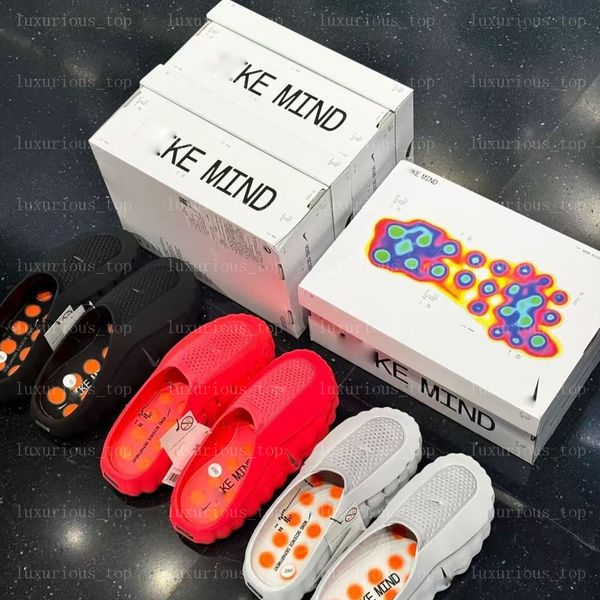 

Desginer mind 001 Slide mind mind 001 mind001 Soft Rubber Tech Comfortable Sandals Mules Clog Black Red Bone Light Smoke Grey Men Women Summer Shoes, Gray