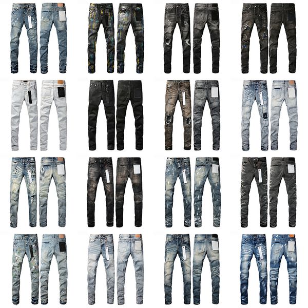 

Mens Jeans Designer Fashion Distressed Ripped High Street Denim For Men Black Pants, Orange