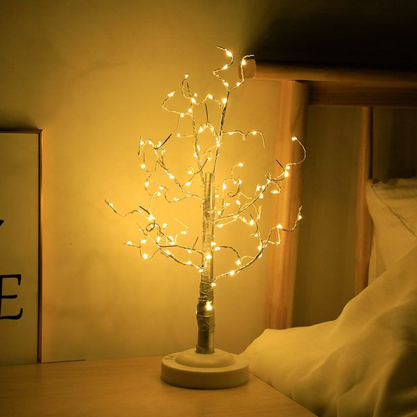 

Remote Control LED Tree Light Copper Wire Fairy Lamp Christmas Decor Starry Night Light for Bedroom