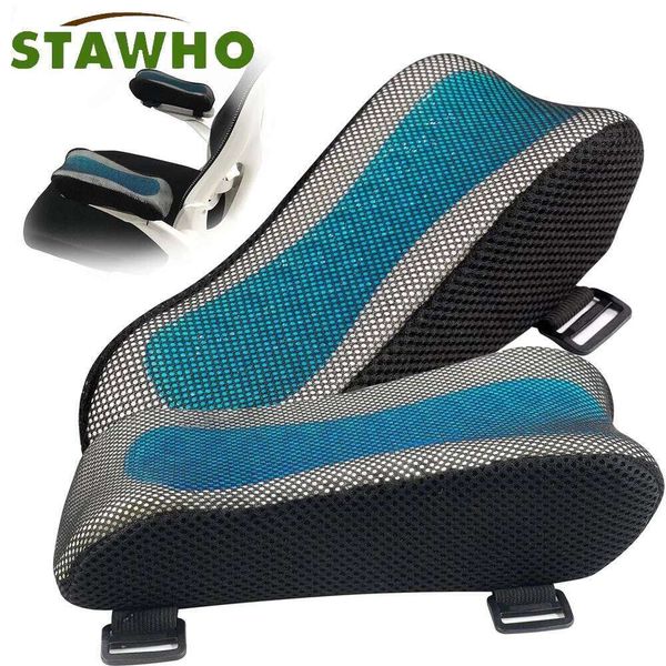Office with Cooling Gel,Memory Foam Pads Gaming Arm Rest Covers for Desk Chair Armrest Cushions