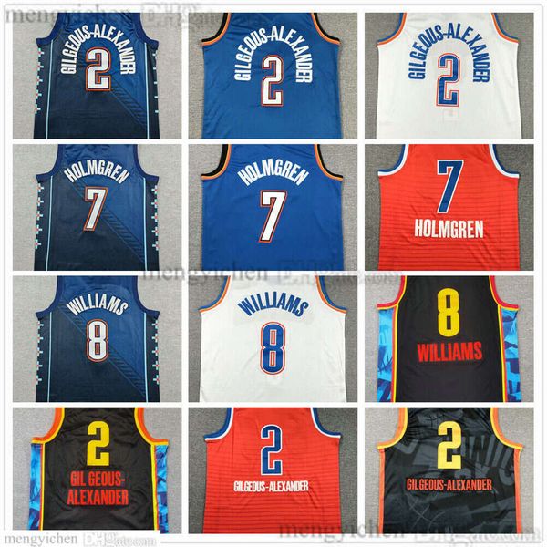 Shai 2 Gilgeous-Alexander Jerseys Mans Basketball Chet 7 Holmgren Jalen 8 Williams Stitched