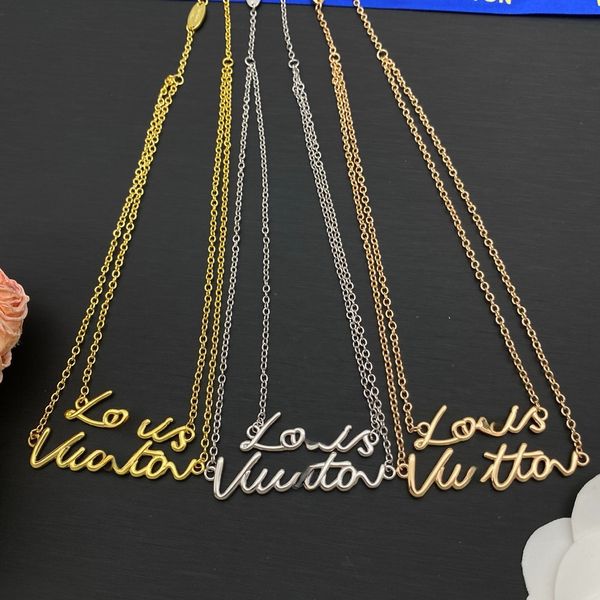 

Necklace Designer High Quality Gold Fashion Necklace Earrings Gift Womens Letter Chains Bracelet Chain Jewelry Luxury Gift
