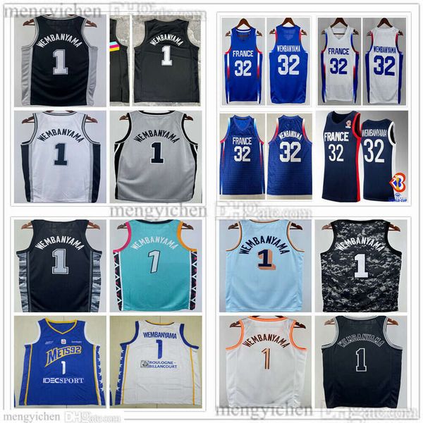 Mans Basketball Jerseys Victor 1 Wembanyama Team France Men Women Youth
