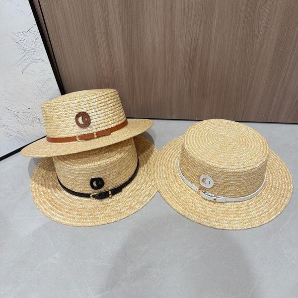 

Summer Straw Bucket Hat Designer Weave Travel Beach Chapeau Sun Protection Female Luxury Hats Designers Women Foldable Letter Wide Brim Hat, Brown