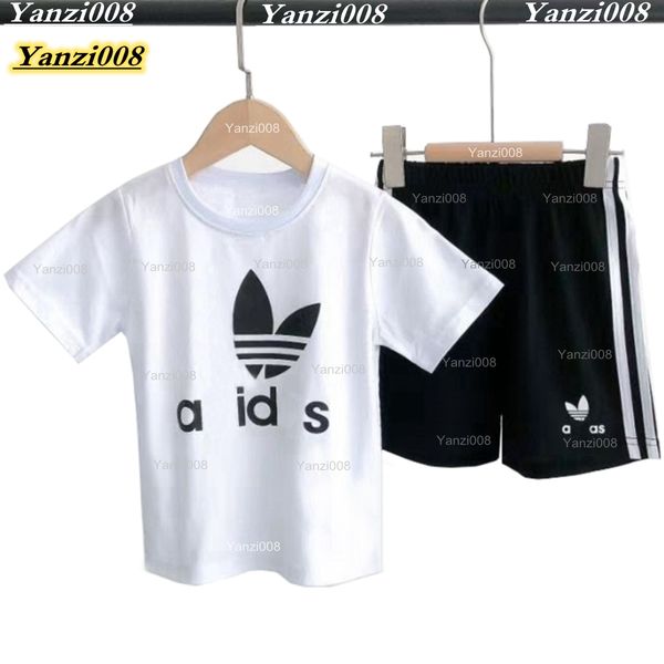 

Summer Luxury Brand Kids Designer Clothes Boys Sets Children Girls Clothing Cotton T-shirt Shorts 2Pcs/Set Kids Girl Boy Clothing Set Designer Kids Clothes Girls Set, White -g