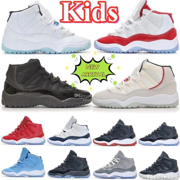 

Kids Shoes unc Cherry 11s boys basketball 11 shoe Children black mid high sneaker Chicago designer military grey trainers baby kid youth toddler, 10#
