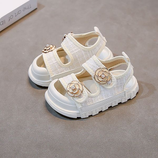 

Kids Sandals Cute Girls Beach Sandals Flower Decor Non-Slip Slides Comfortable Casual Summer Shoes for Toddlers Kids Free shipping, Black