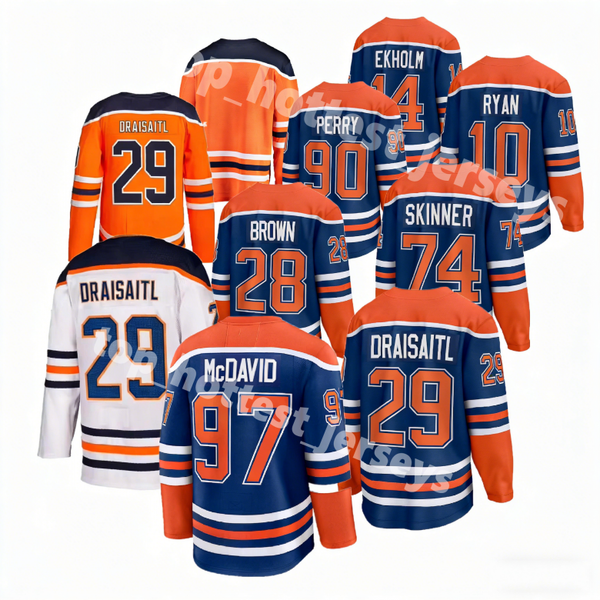 New City Jersey Blue 97 Connor McDavid 29 Leon Draisaitl 36 Campbell 93 Hopkins Quality Stitched Ice Hockey Jersey