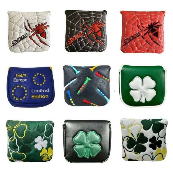 Mallet Fastback Golf Putter cover Embroidery Putters Cover Magent Close PU Protect Covers