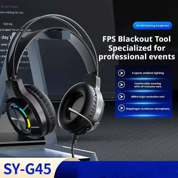 SOYTOProfessional Headset RGB LED Light Wired Over-Ear with Mic Noise Cancelling Deep Bass Universal for PC & PUBG Gaming