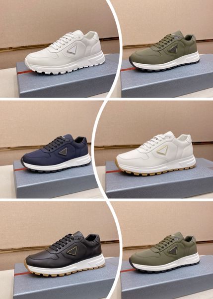 Luxury High quality Black and white color blocking dress shoes Genuine Leather Lace-Up Appliques platform shoe Designer men blue Low-top casual shoe Couples sneakers