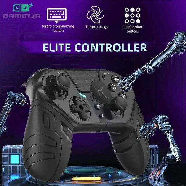 GAMINJA Wireless Controller Dual Vibration Bluetooth Gamepad With Programmable Turbo Function For PS4 Console PC Joystick S260506