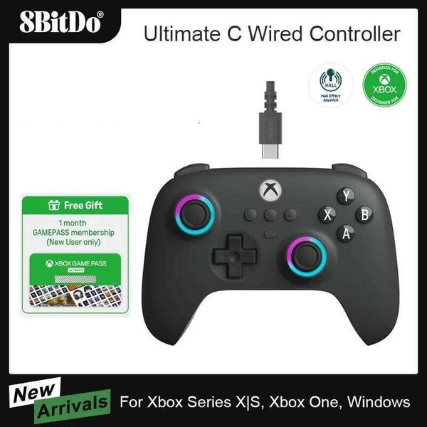 8BitDo Ultimate C Wired Game Controller Series X/S Xbox One with RGB Lighting Hall Effect Joysticks for Windows 10/11 S260506
