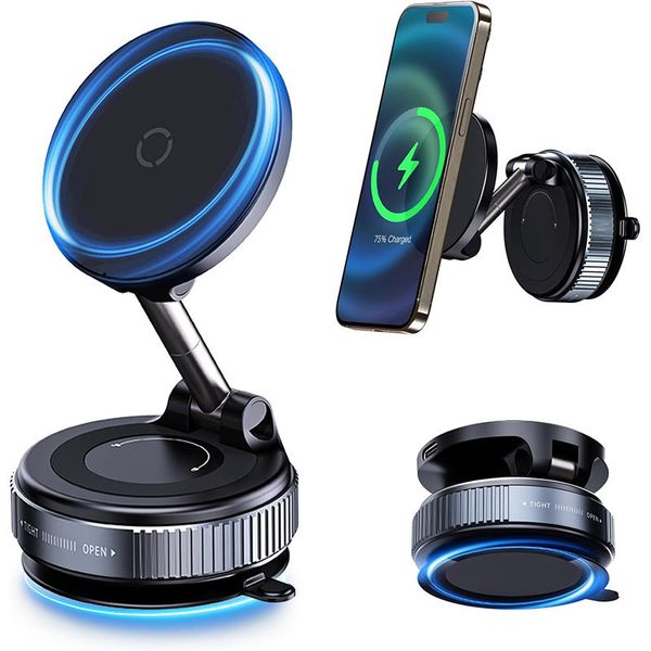K007s Magnetic Wireless Car Charger Phone Holder with 360° Rotation Super Strong 98LBs Magnet for Gym Mirror Mount for iPhone 17 Pro Max 16 15 14 13 & Android High Quality