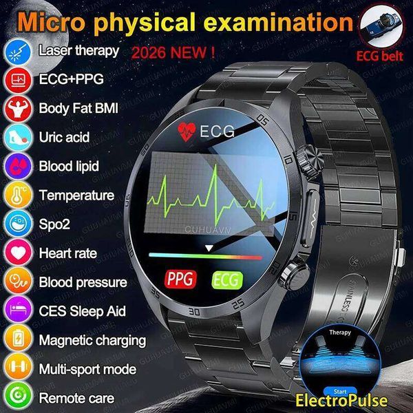 Nursing level Pulse Therapy Electrotherapy Smart CES Sleep ECG+PPG Pressure Blood Lipid Uric Acid Call Health Watch 26H0508
