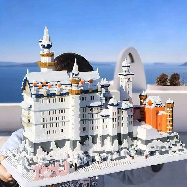 3218 Pieces of World-Famous Landmarks, Swan Lake Castle, World Landscape Architectural Model, Assembly Toys, Decorative Micro Bricks W260511