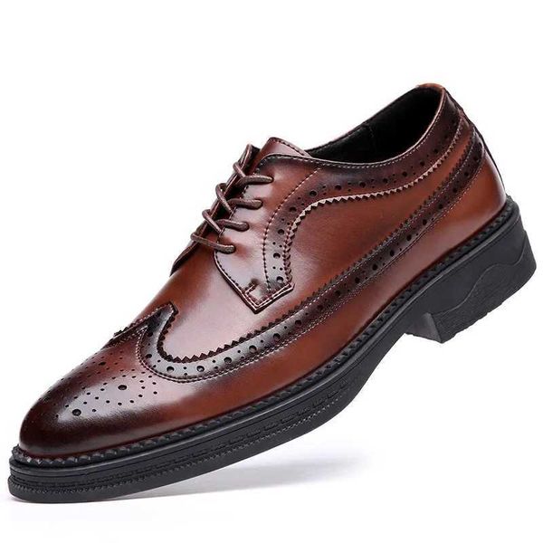 Mens Business Formal Dress Shoes Thick Sole Oxford Leather Shoes British Style Casual Wedding Shoes for Groom Groomsmen Office H260509
