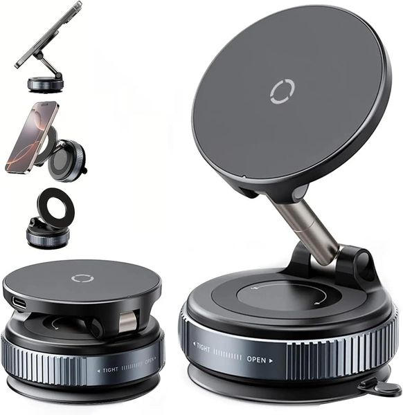 K007s Magnetic Wireless Car Charger Phone Holder with 360° Rotation Super Strong 98LBs Magnet for iPhone 17 Pro Max 16 15 14 13 12 & Android High Quality