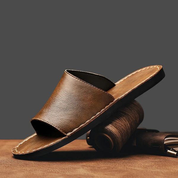 Summer Mens Genuine Leather Sandals Casual Outdoor Beach Shoes Roman Style Comfortable Footwear for Spring And Autumn 260514BJ