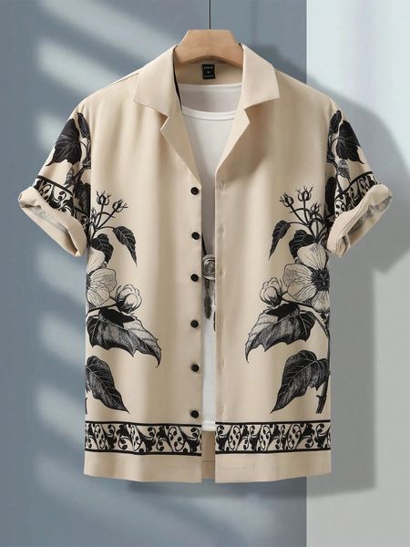 Tropical Vibes: Stylish Men's Short Sleeve Hawaiian Vacation Shirt