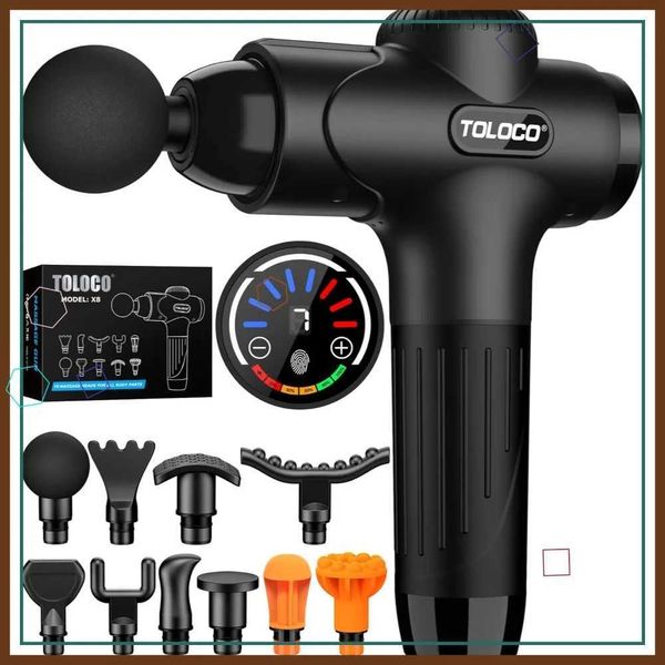 Deep Tissue Percussion Massage Gun with 10 Heads Quiet Portable Electric Massager for Athletes Relax C260514