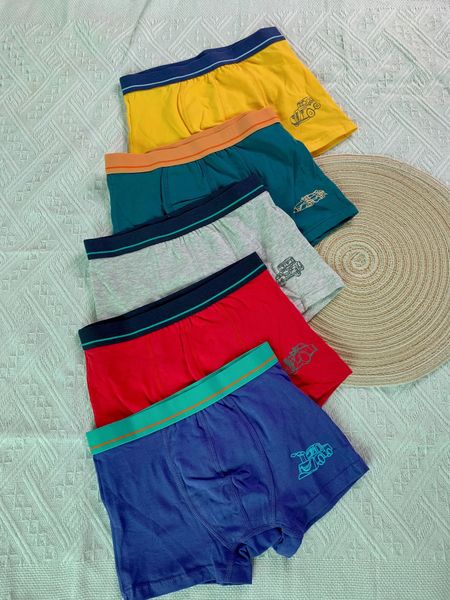 Comfy & Colorful Kids’ Cotton Boxer Shorts - 5-Pack Bundle!