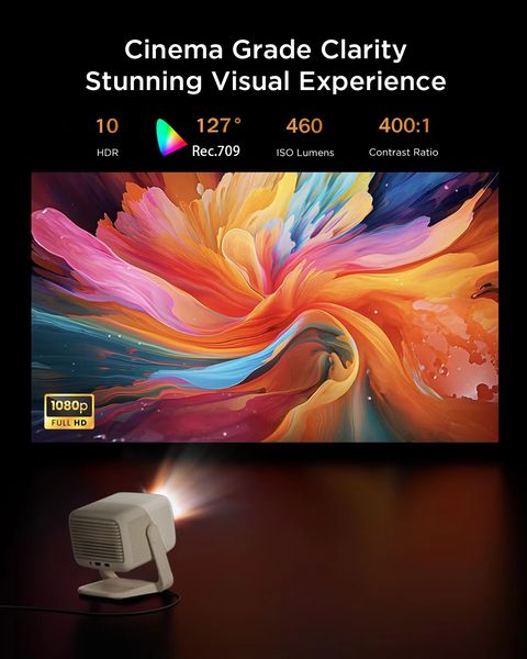 JMGO Portable Projector N1S NANO Full HD 1080P 460 ISO Lm Dolby Vision Home Theater Smart 40"-200" Projection Screen