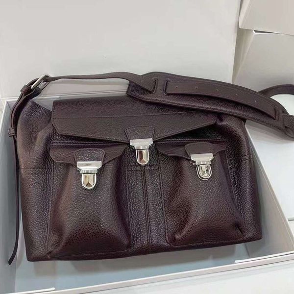 New Gear Bag vegetable tanned genuine leather motorcycle large capacity vintage messenger trendy shoulder bag