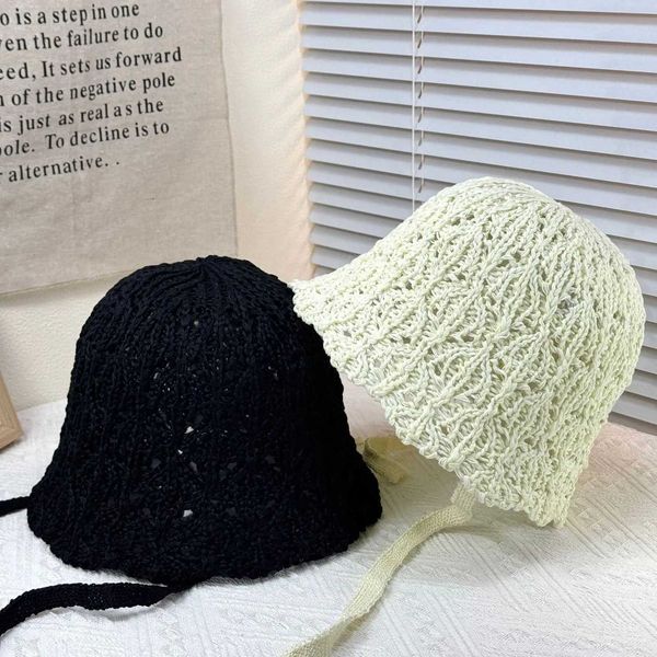 Popular Solid Summer Bucket Hat Women Outdoor Breathable Windproof Rope Best Matched Beach Sunshade Fisherman Cap Girls Gift T260515