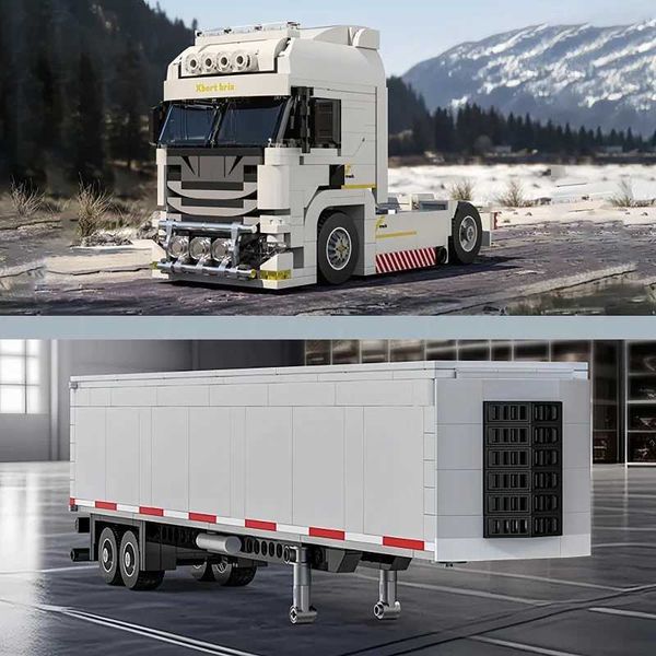 KNEW BUILT Europe Truck with Container Building Blocks-Ideal Toy for BoysEducational DIY Puzzle Perfect Gift for KidsJ260515