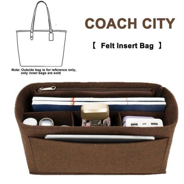 EverToner Felt Insert Bag for COCH CITY Tote Makeup Handbag Organizer Travel Inner Purse Portable Cosmetic Inside Bags 26Y0516