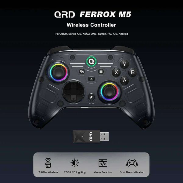 QRD FERROX M5 2.4Ghz Gaming Controller Wireless Gamepad for Xbox X/Xbox Series S/Xbox One with Hall Effect Joystick W260518