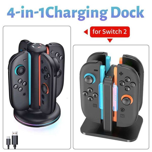 4-In-1 Charger Station For Switch 2 Joy Con Accessories Switch2 Joycon Controller Stand Fast Charging Dock W260518