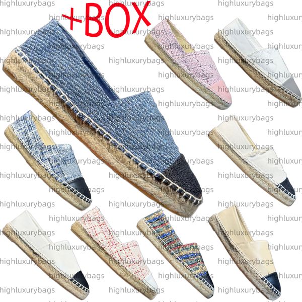 Designer Shoes luxury shoes Men Women European style Leather Slip-On Loafers Flat Espadrilles Letter Pattern Round Toe Lace-Up Casual Shoes Denim Woven Vintage shoes