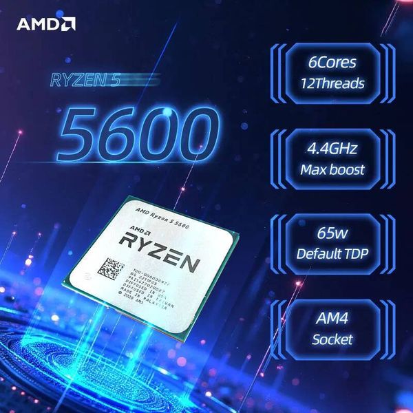 Amd Ryzen 5 5600 35 Ghz 6-Core 12-Thread Cpu Processor Socket Am4 New