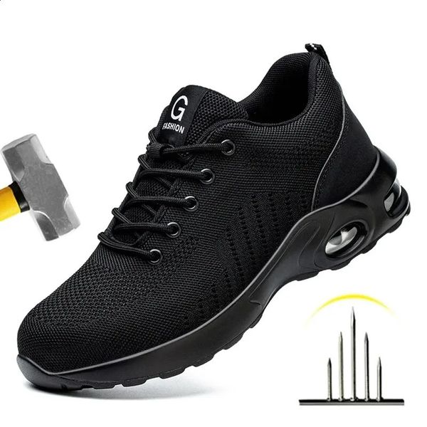 Air Cushion Work Safety Shoes For Men Women Breathable Work Sneakers Steel Toe Shoes Anti-puncture Safety Protective Shoe 260519