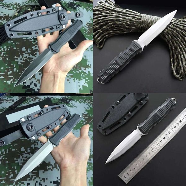 Fixed Blade Knife with Leather knife Sheath D Steel Blade Ergonomic Grivory Handle for Outdoor Survival