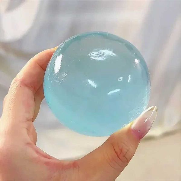 Blue Maltose Squishy Toy Cute Mochi Anti Stress Fidget Toy Soft Simulated Bule Transparent Ball Quick-rebound Decompression ToyJ260521