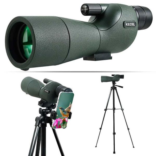 25-75X60 Spotting Scope for Target Shooting Hunting Bird Watching Professional Zoom Powerful Long Range Monocular Telescope BAK4 T260521