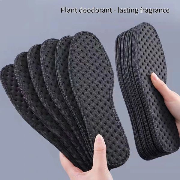 1Pair Bamboo Charcoal Antibacterial Shoes Insoles Plant Deodorant Running Sports Insole for Feet Thick Shock Absorbing Shoe Sole 260518