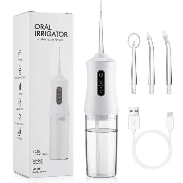 220ml Smart Electric Oral Irrigator Water Flosser 3 Modes Rechargeable Portable Dental Water Jet Irrigator Dental Teeth Cleaner T260520