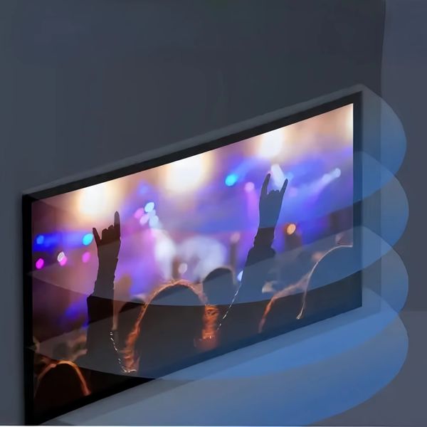 Acoustic Sound Transparent Projector Screen Ceiling Ambient Light Rejecting High Contrast ALR With Slim Bezel Frame Design