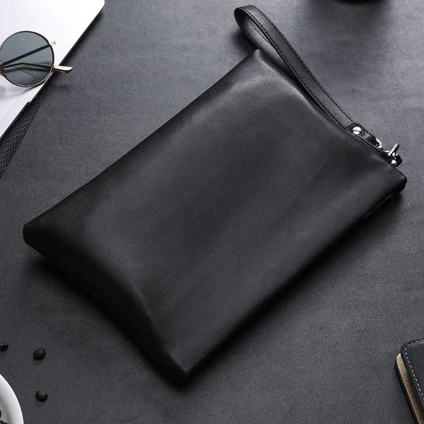 SENOFAN Clutches Bag Men Envelope Handbag Genuine Leather Sheepskin Wallet Pouch Male Clutch Business Phone 260522