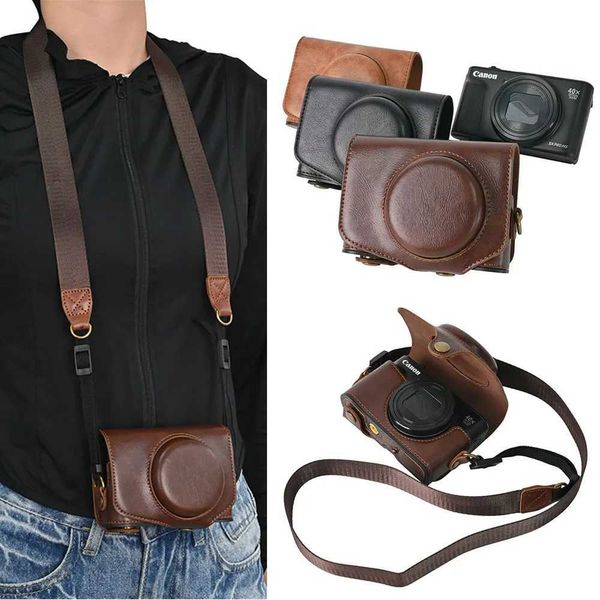 For Canon SX740 HS Case PU Leather Camera Bag Powershot SX740HS SX730 SX730HS SX720 Full Body Cover Z260522