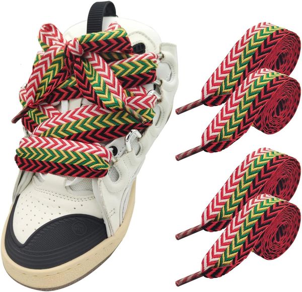 15CM Width Thick Shoe Laces for Sneakers - Fat Shoelaces Strings for Replacement Two-color Pattern Unisex Shoes Accessories 260522