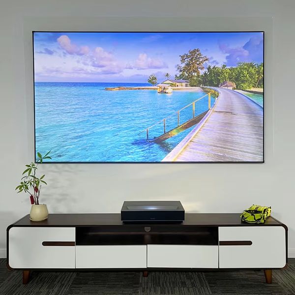 NEW Dragon Series Fresnel 5.0 Pro ALR Fixed Frame Projection Screen Ambient Light Rejecting for Ultra Short Throw UST Projectors