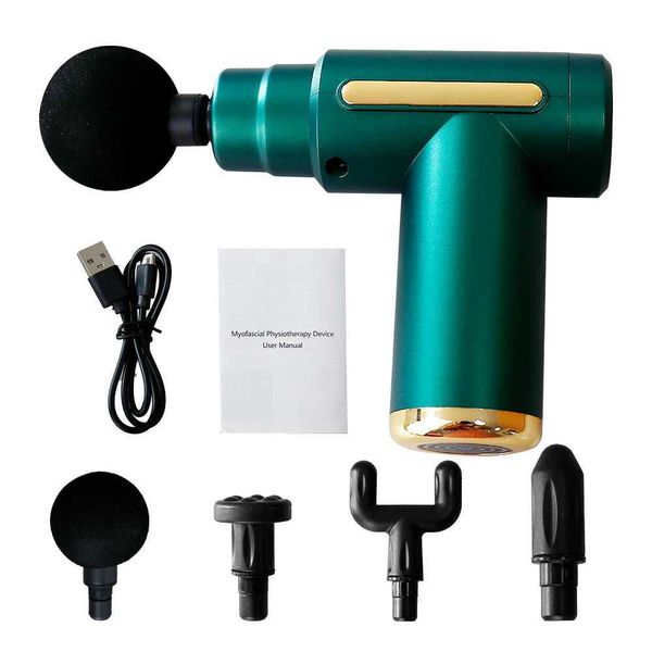 6 Speeds 4 Massage heads Fascia Gun Muscle Deep Tissue Percussion Massager Handheld Body Back L260525