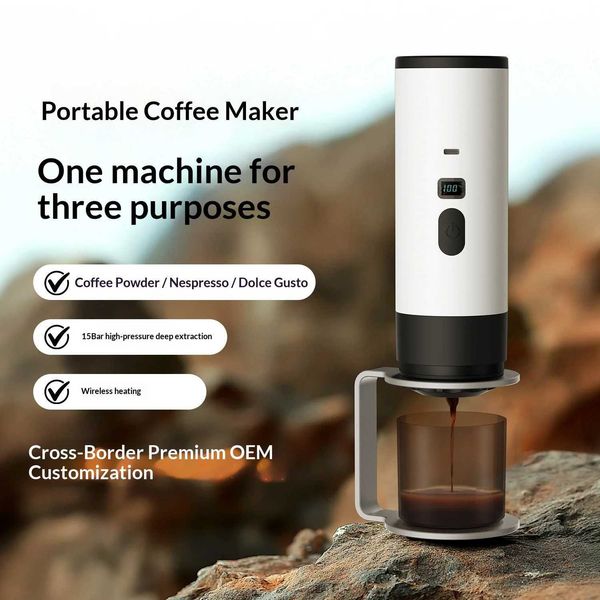 Outdoor Wireless Portable Espresso Machine Car-Mounted Electric Capsule Coffee Maker for Home Travel Compact Design L260526