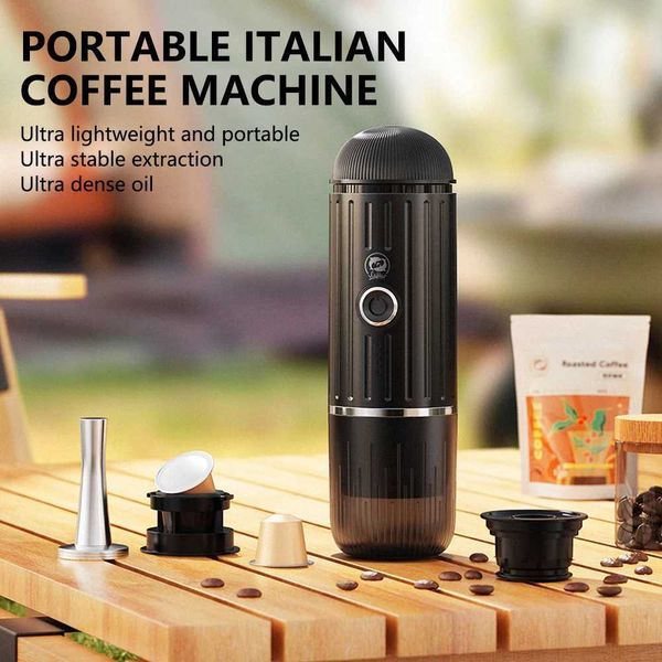 ICafilas ME2218 Mini 2-in-1 Italian Capsule Coffee Machine Fully Automatic Heating and Grinding Portable Outdoor Sports Tour L260526